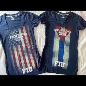 NEW FIU USA & CUBA FLAGS T-Shirt